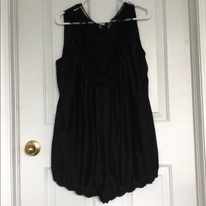Free People black, lacy chest romper
